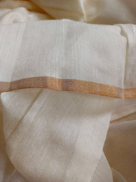 100% Pure Kora Muga Plain Handloom Natural Silk Fabric