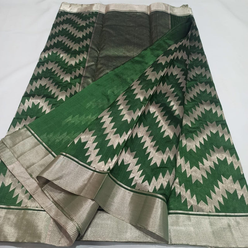 Handwoven Chanderi Pattu Silk Woven Saree (With Blouse) ( FOR A VIDEO OF THIS SAREE PLEASE CALL US AT 9930655009)