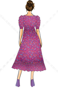 Summer Prints- 2020 - Smooth Finish Printed Pure Cotton Free Flow Dress With Balloon Sleeves